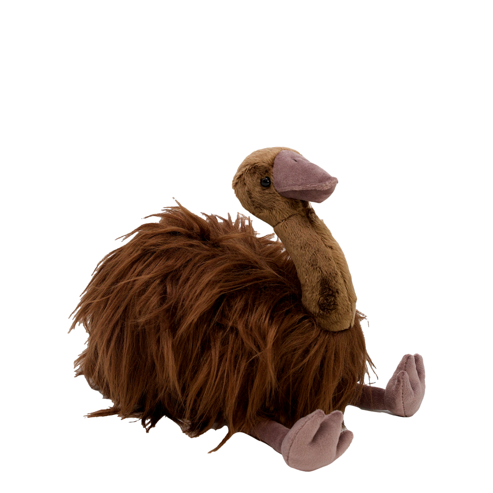 Plush toy moa on a white background